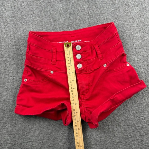 Mossimo Red High Rise Triple Button Cuffed Shorts Womens Size 2/26 - Picture 7 of 9